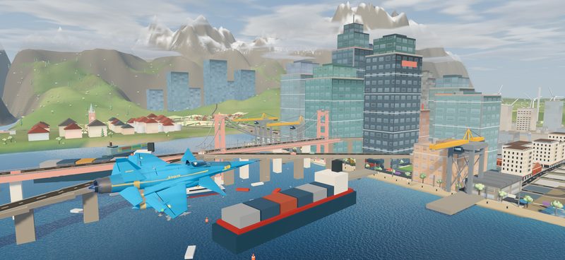 Offenes Wasser und eine Hafenbrücke: die Flugschule